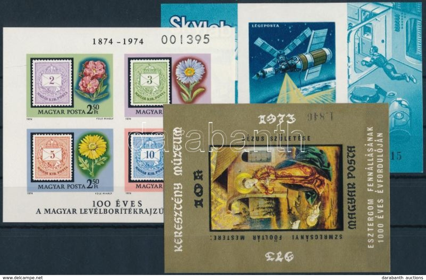 ** 1973-1974 3 Klf Vágott Blokk (11.000) / 3 Different Imperforate Block - Autres & Non Classés