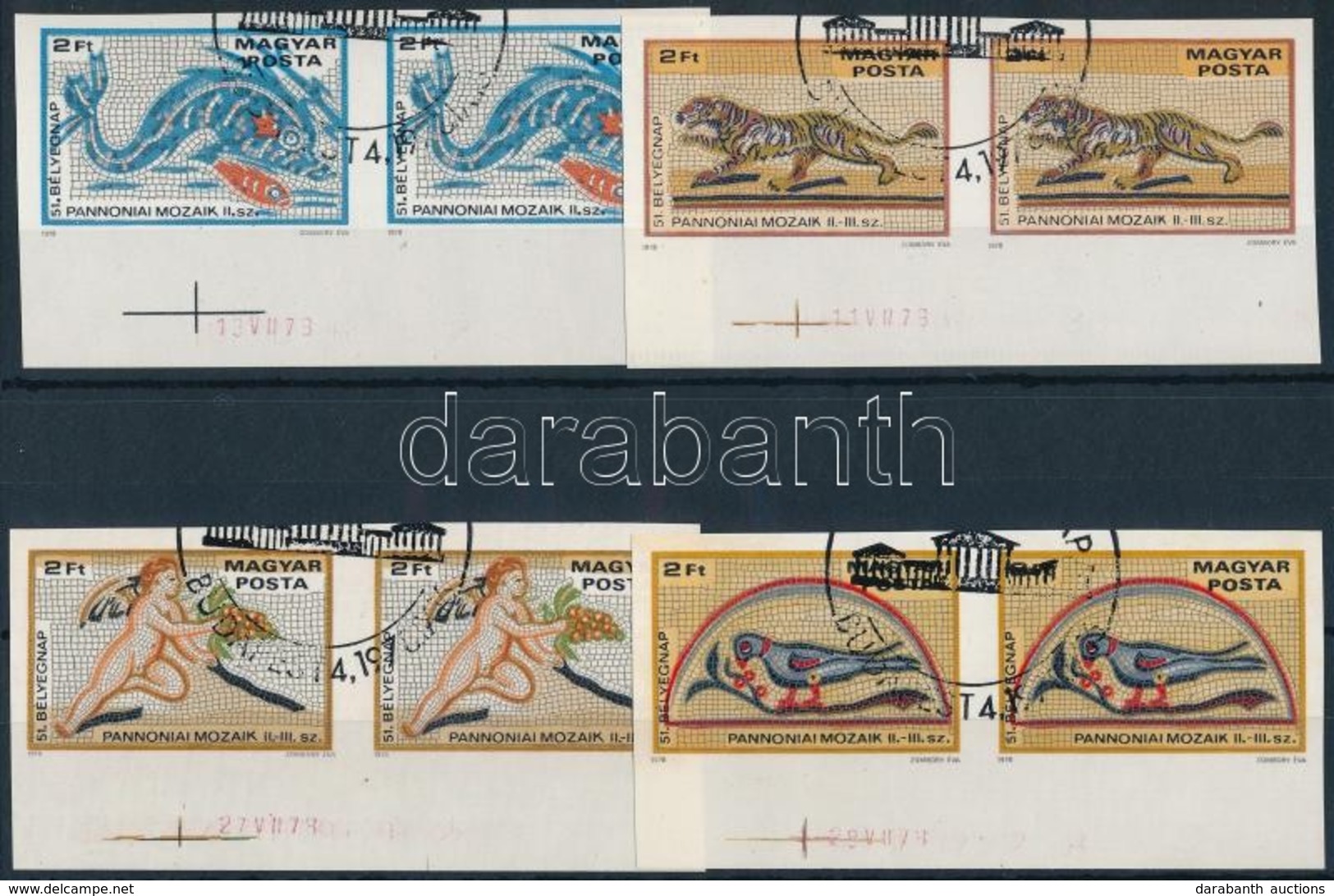 O 1978 Bélyegnap Vágott Sor ívszéli Párokban (32.000) / Mi 3310-3313 Imperforate Margin Pairs - Autres & Non Classés