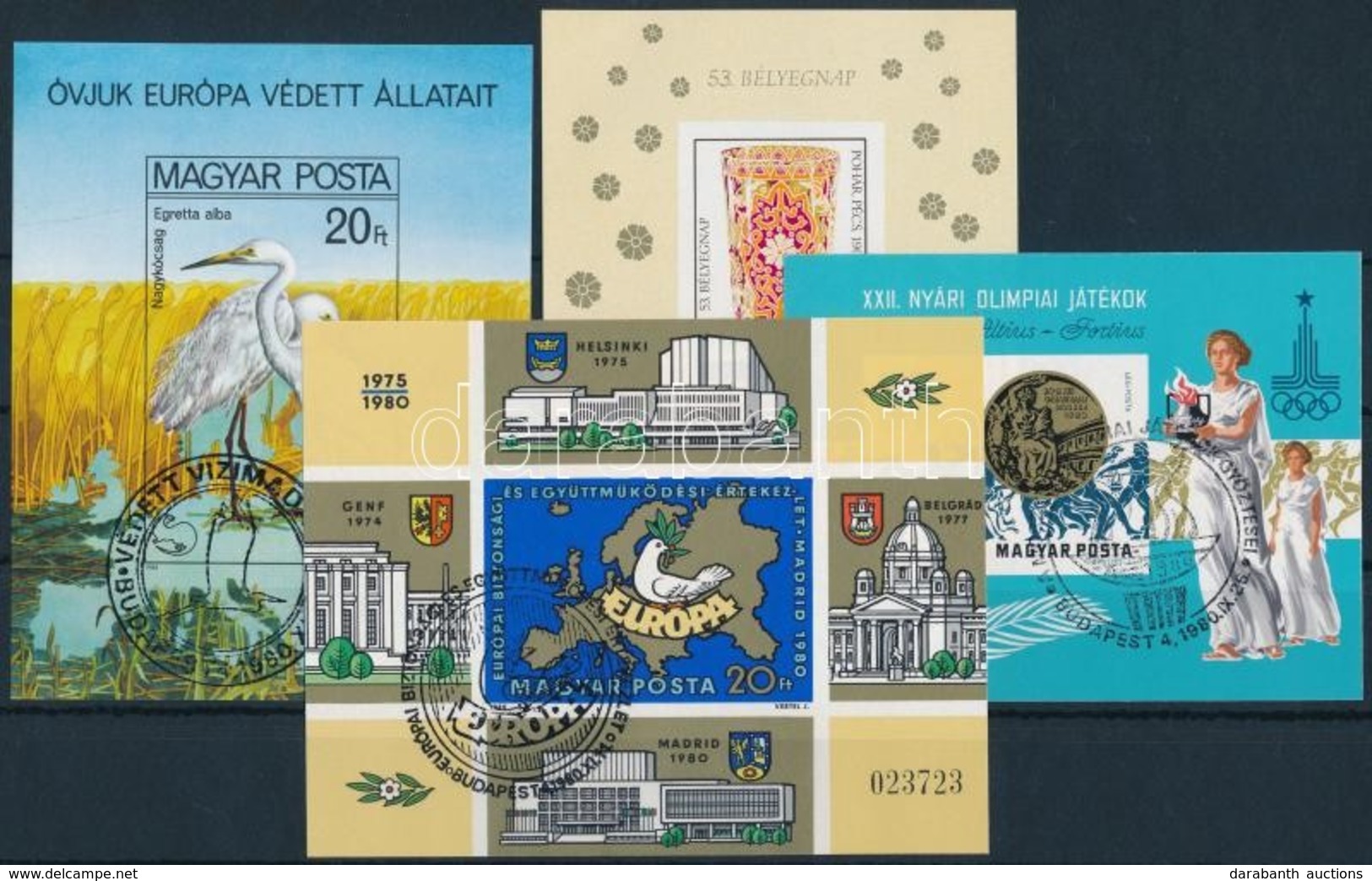 O 1980 4 Klf Vágott Blokk (20.000) / 4 Different Imperforate Blocks - Autres & Non Classés