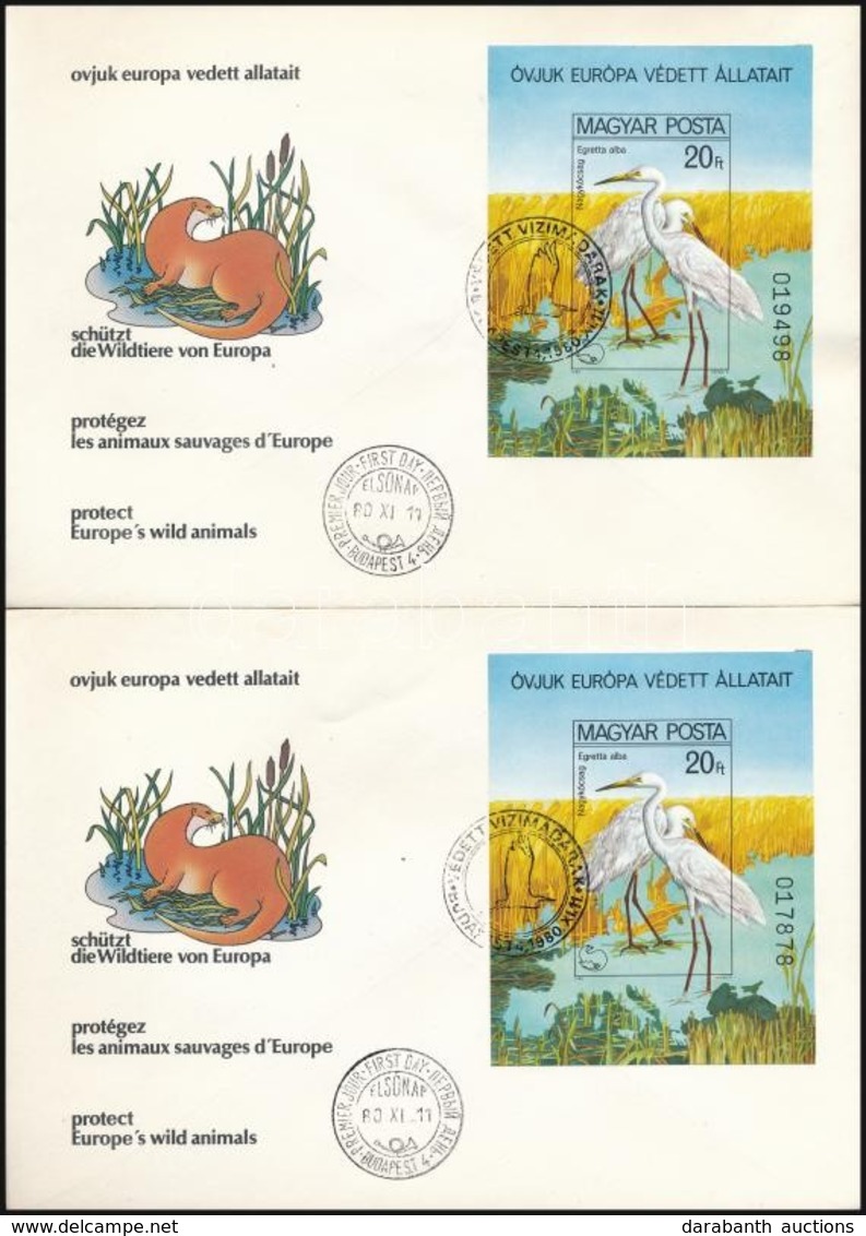 1980 4 Db Madarak Vágott Blokk FDC-n (24.000) / 4 X Mi 146 Imperforate Block On FDC - Other & Unclassified