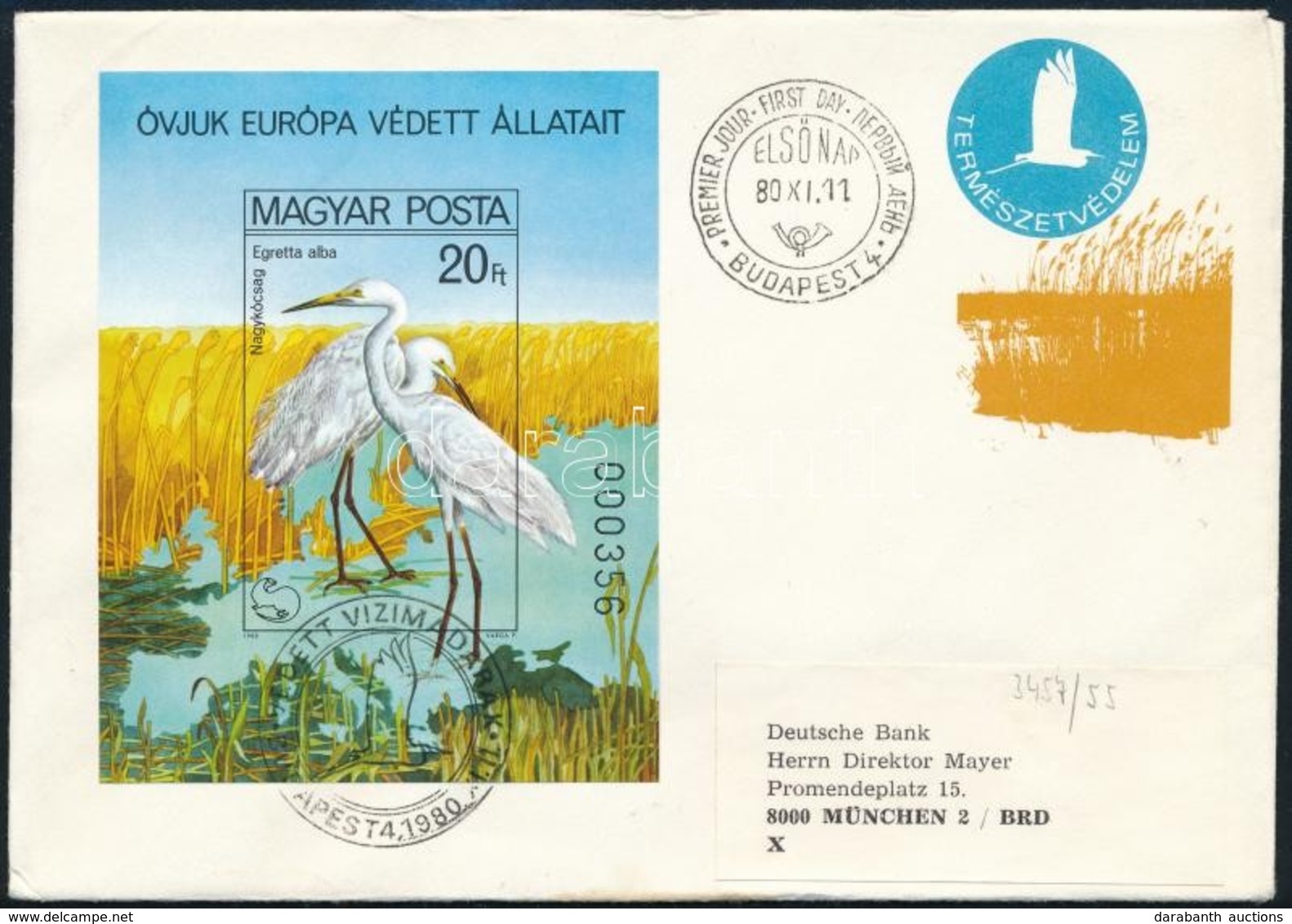 1980 Madarak - Védett Vízimadarak Vágott Blokk FDC-n / Mi Block 146 Imperforate On FDC - Sonstige & Ohne Zuordnung