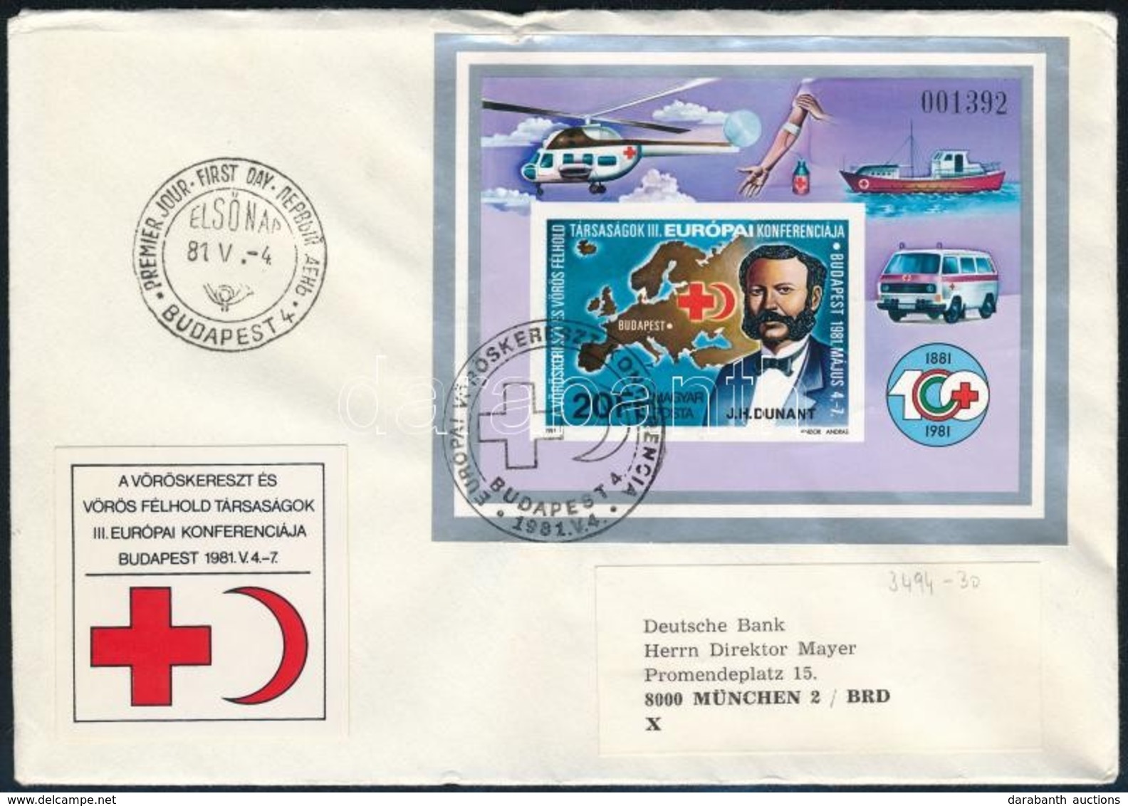 1981 Vöröskereszt (I.) Vágott Blokk FDC-n / Mi Block 149 Imperforate On FDC - Autres & Non Classés