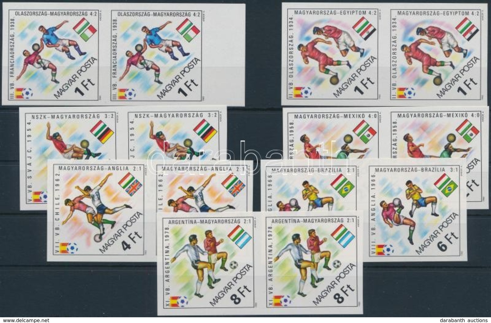 ** 1982 Labdarúgó VB Vágott Sor Párokban (8.000) / Mi 3538-3544 Imperforate Pairs - Other & Unclassified