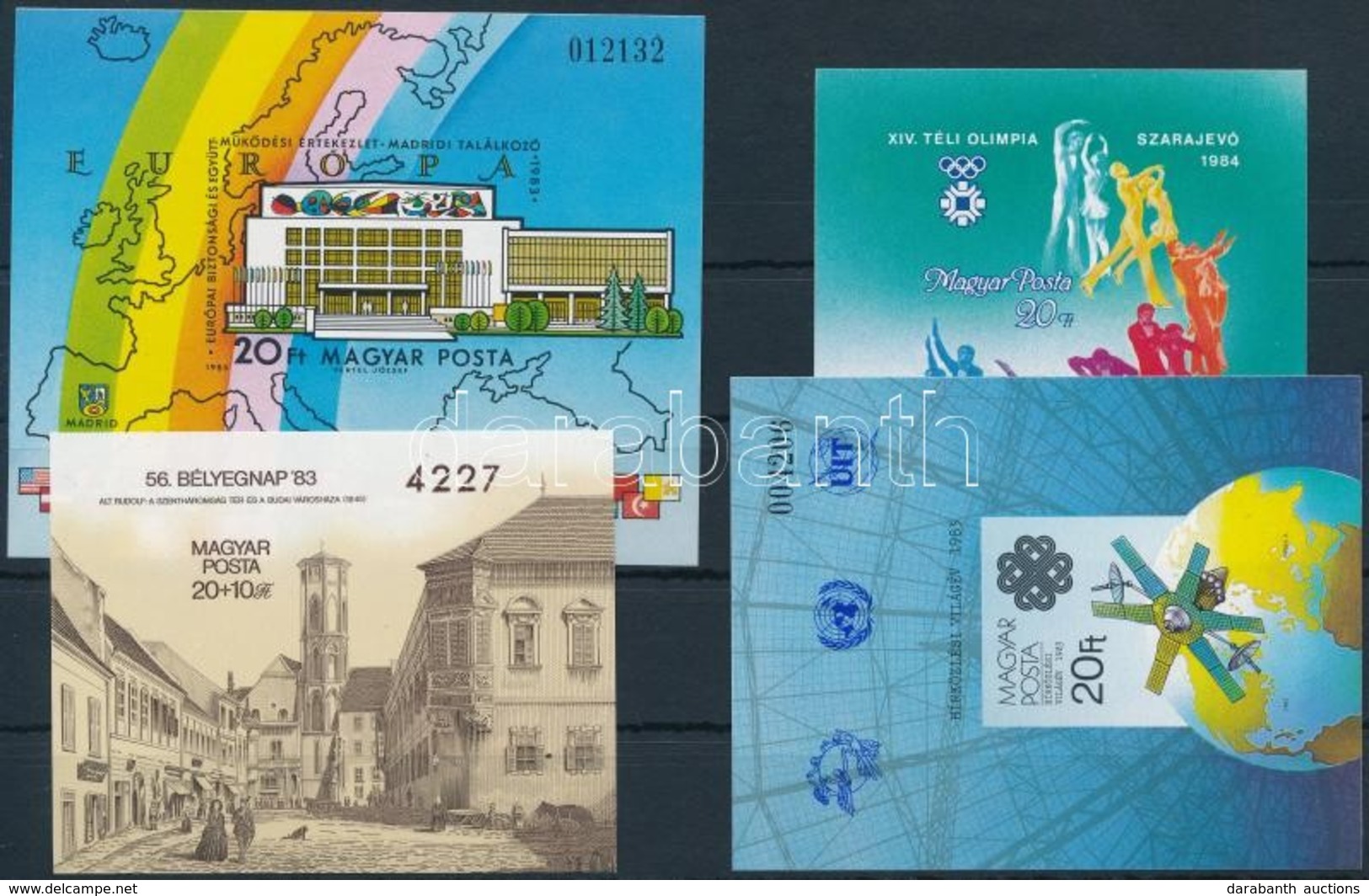 ** 1983 4 Klf Vágott Blokk (16.000) / 4 Different Imperforate Blocks - Autres & Non Classés