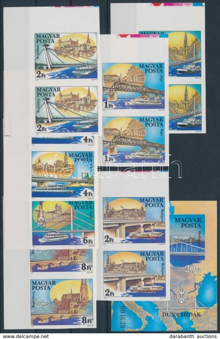 ** 1985 Duna-hidak Vágott Sor ívsarki Párokban + Vágott Blokk / Mi 3733-3739 Imperforate Corner Pairs + Mi 176 Imperfora - Sonstige & Ohne Zuordnung