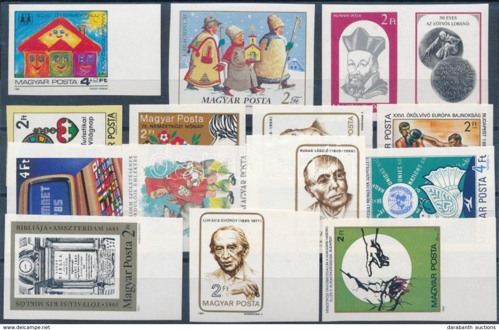** 1985 14 Klf Vágott Bélyeg, Közte Sok ívszéli érték (20.900) / 14 Different Imperforate Stamps - Autres & Non Classés