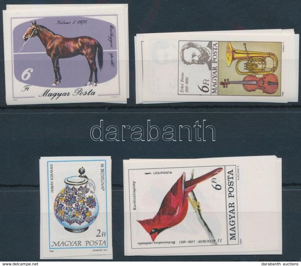 ** 1985 4 Klf Vágott Sor, Részben ívszéliek (18.000) / 4 Different Imperforate Sets - Autres & Non Classés