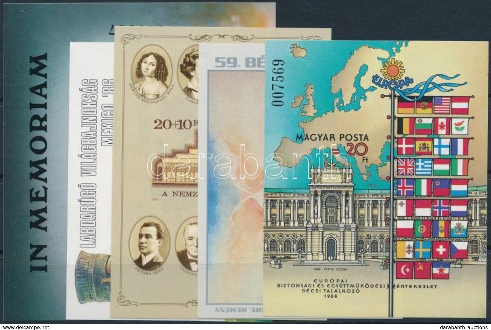 ** 1986 5 Klf Vágott Blokk (21.500) / 5 Different Imperforate Blocks - Autres & Non Classés