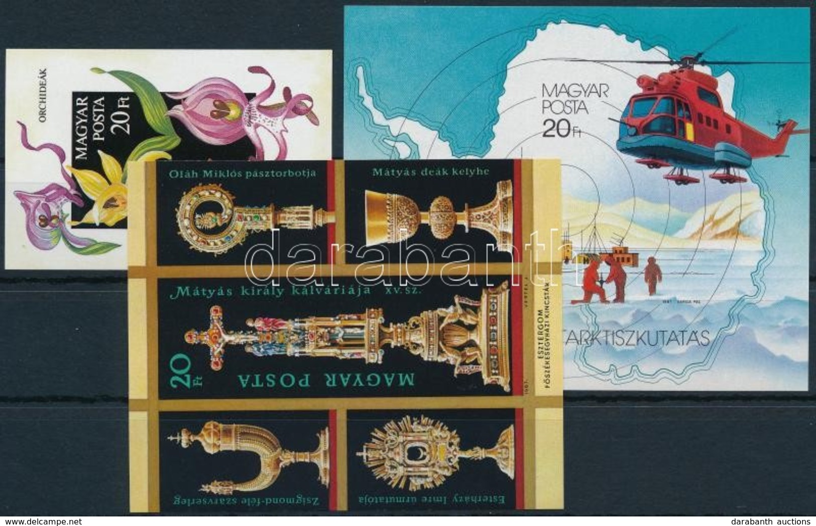 ** 1987 3 Klf Vágott Blokk (20.000) / 3 Different Imperforate Blocks - Autres & Non Classés