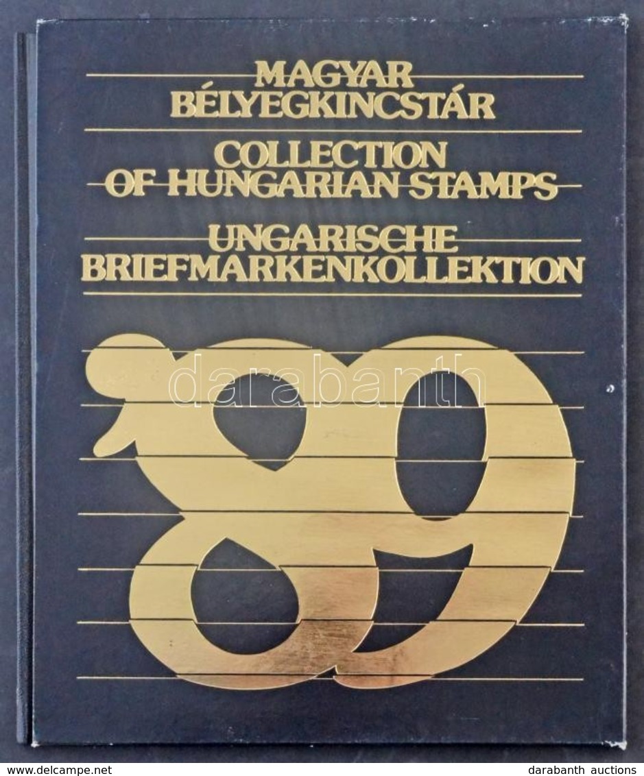 ** 1989 Bélyegkincstár, Benne Blokk Zöld Sorszámmal, Csak 1000 Példány (30.000) / Year Book Including Mi Block 207 With  - Autres & Non Classés