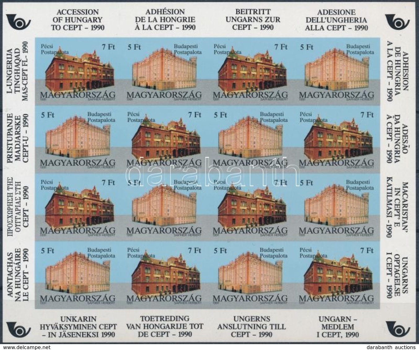 ** 1991 Europa CEPT Vágott Kisív (50.000) / Mi 4131-4132 Imperforate Mini Sheet - Autres & Non Classés