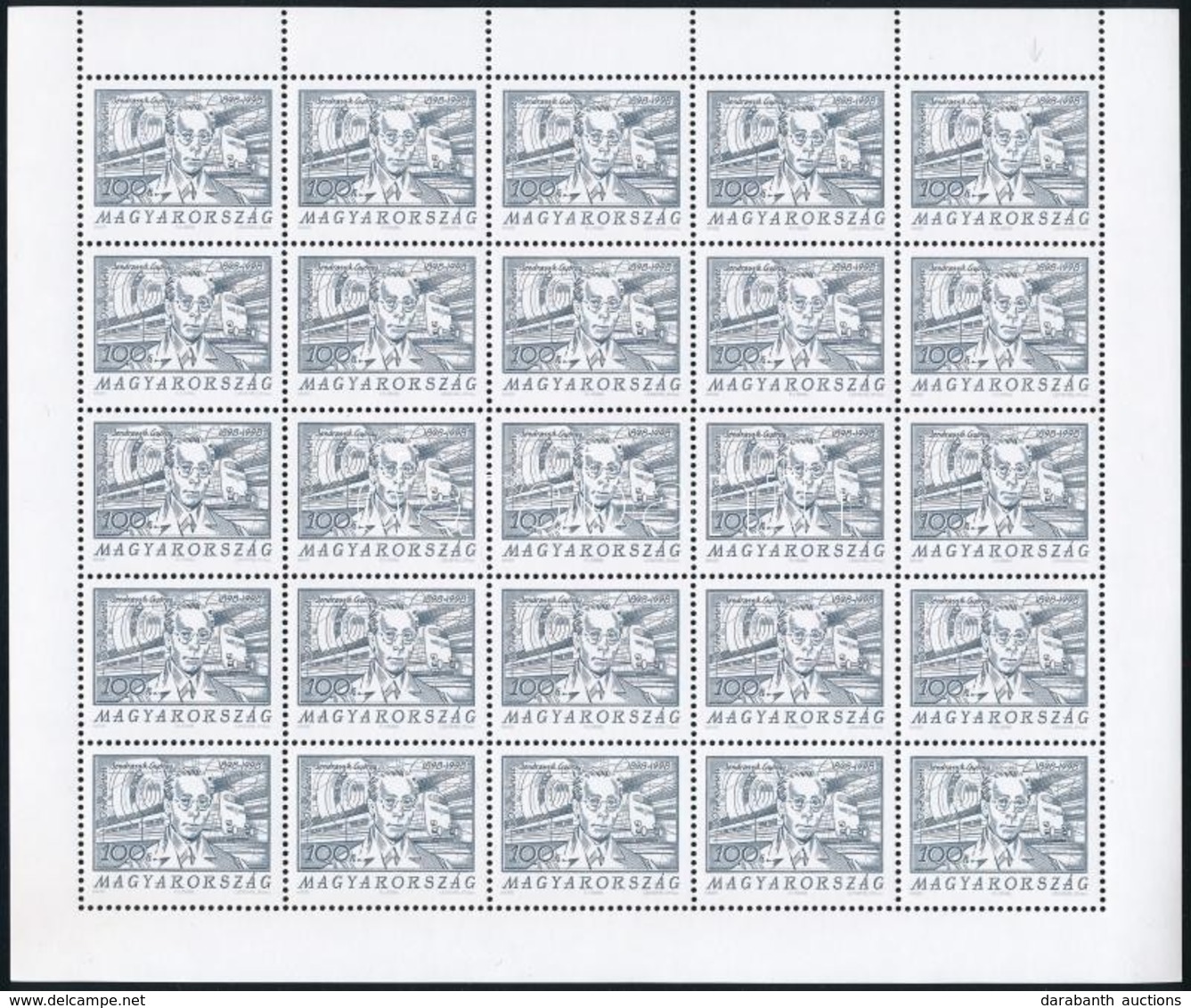 ** 1998 Jendrassik György Teljes ív Tévnyomattal (15.000) / Mi 4502 Complete Sheet With Plate Variety - Autres & Non Classés