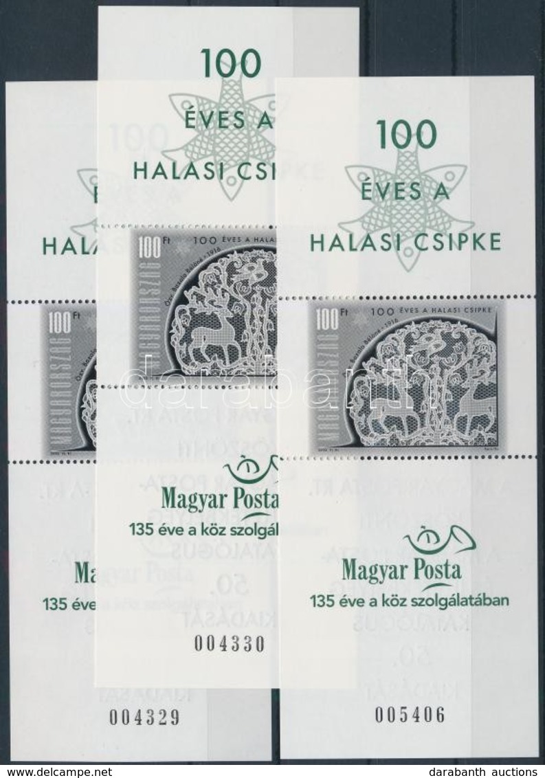 ** 2002 Halasi Csipke 3 Db Feketenyomat Blokk (36.000) / 3 X Mi 4724 Black Print Block - Autres & Non Classés