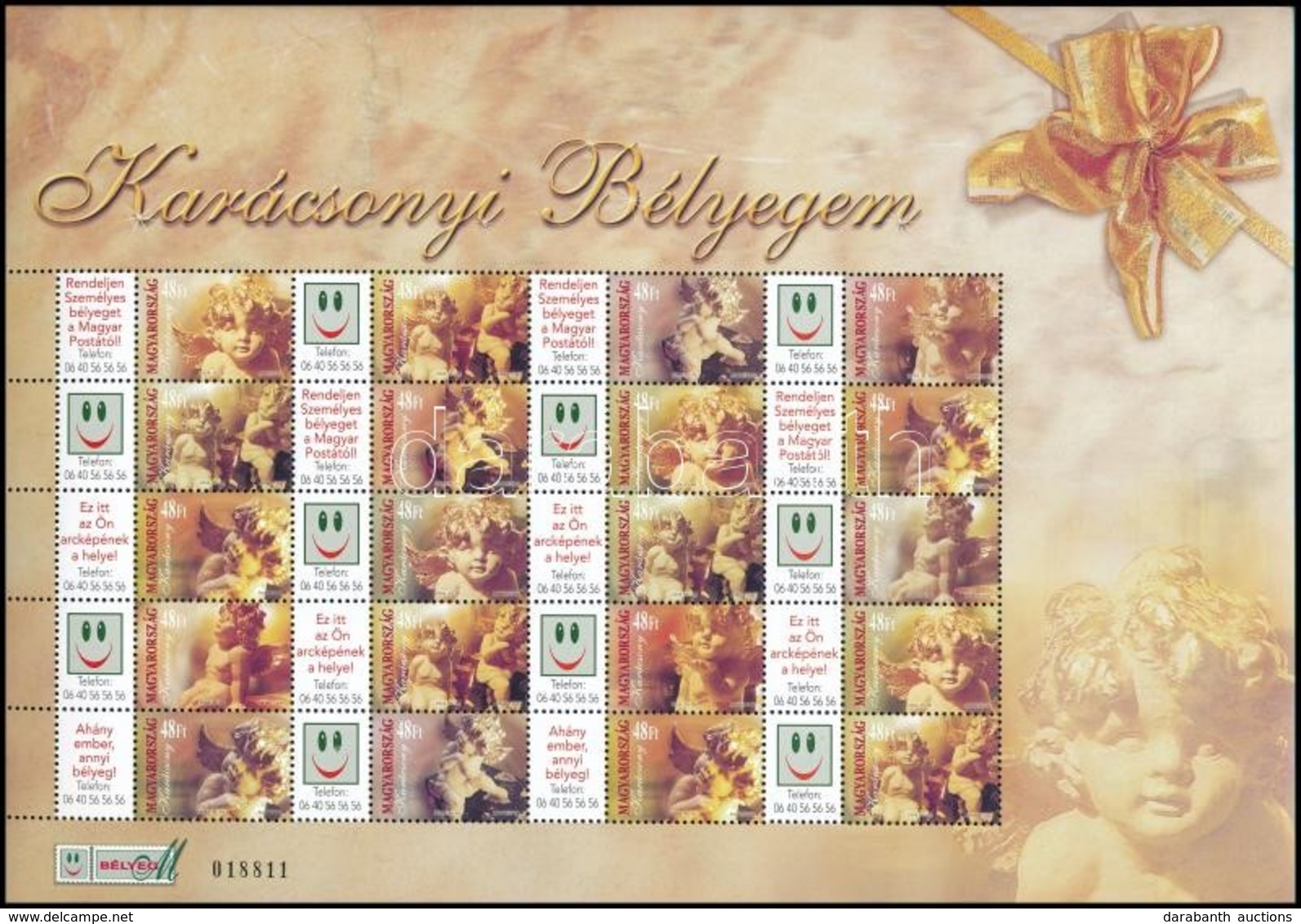 ** 2004 Karácsony Bélyegem 3 Klf Teljes ív Sorszámozva (30.000) / 3 Different Complete Sheet With Numbers - Autres & Non Classés