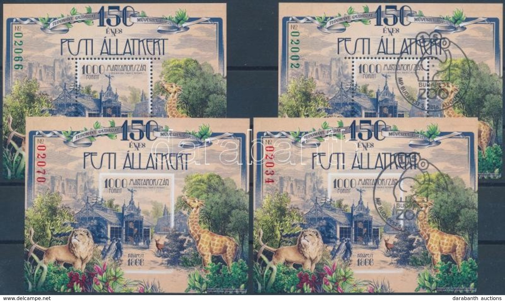 ** O 2016 2 Db Fogazott és 2 Db Vágott Állatkert Blokk (46.000) / 4 X Mi Block 390 Perforate And Imperforate - Autres & Non Classés