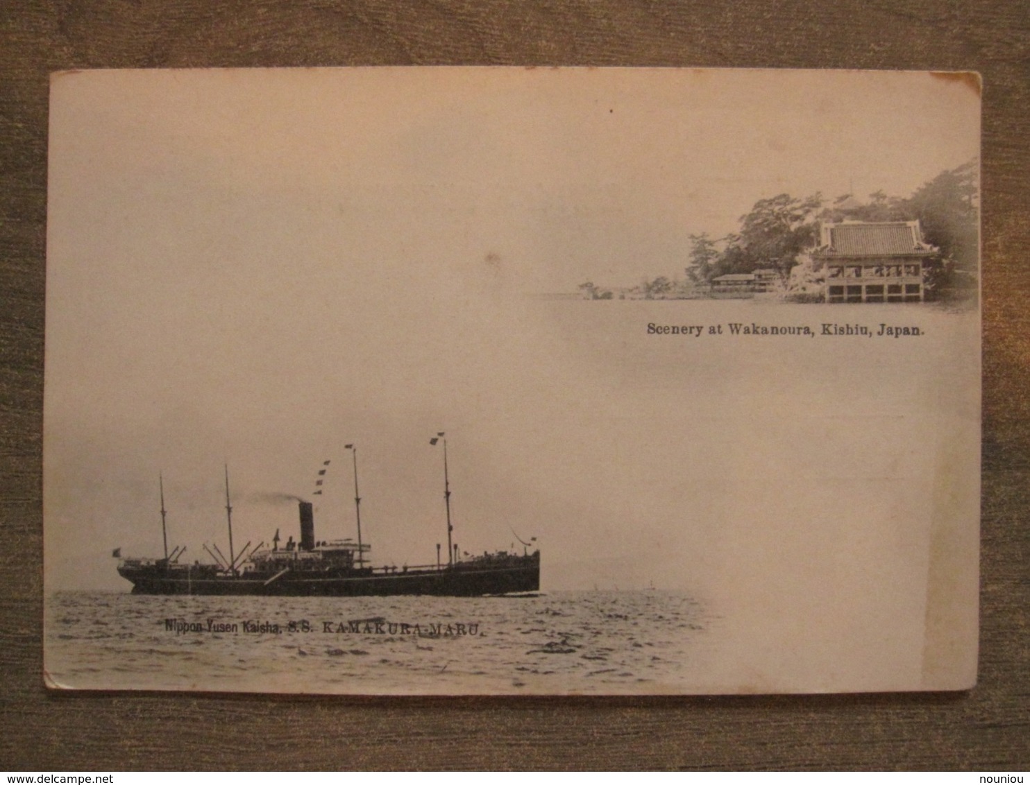 Antique Postcard JAPAN - Scenery At Wakanoura - Kishiu - Nippon Yusen Kaisha KAMAKURA-MARU Marine Boat - Other & Unclassified