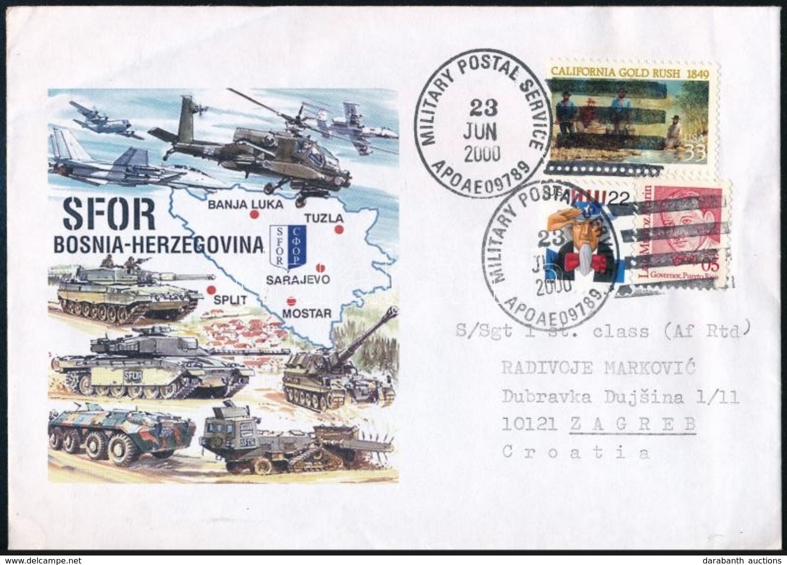 2000 Tábori Posta Levél Horvátországba (harci Helikopter!) / Field Post Cover To Croatia - Sonstige & Ohne Zuordnung