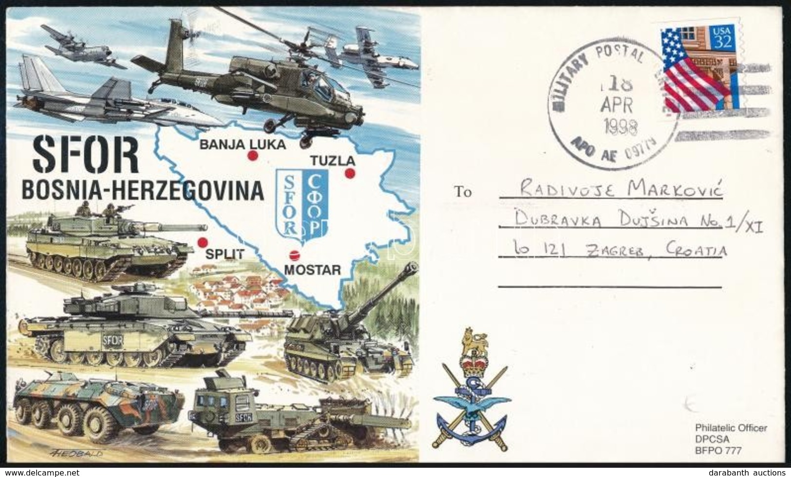 2000 Tábori Posta Levél Horvátországba (harci Helikopter!) / Field Post Cover To Croatia - Sonstige & Ohne Zuordnung