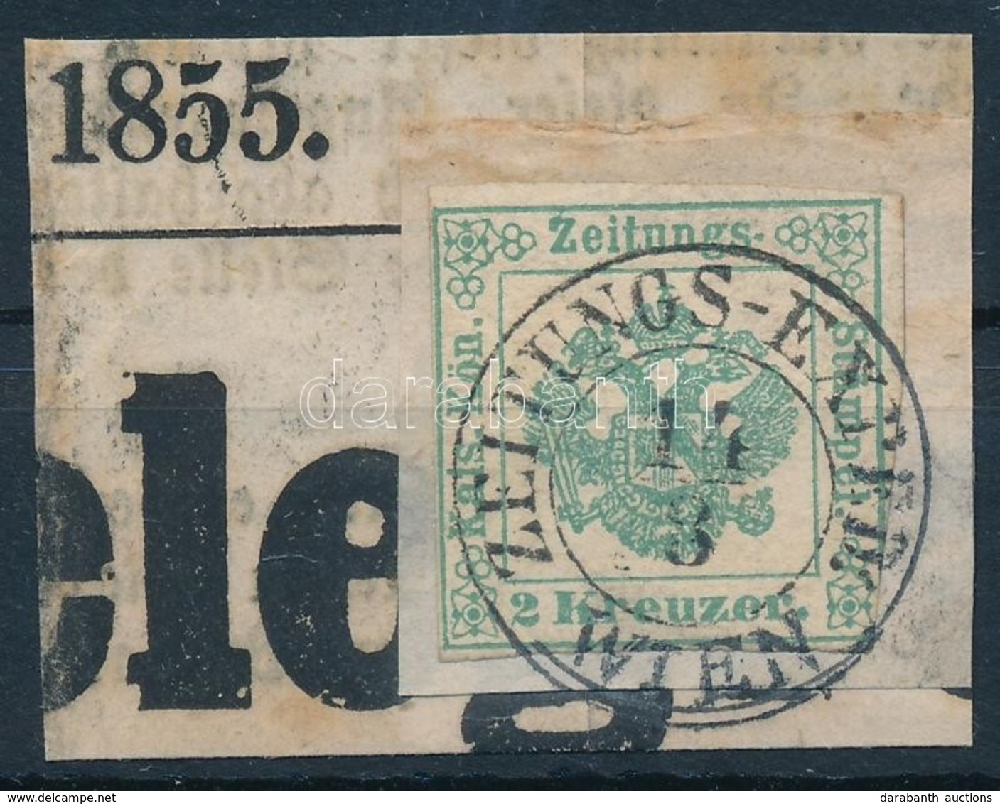 1853 Hírlapilleték Bélyeg Zöld / Newspaper Duty Stamp Green 'ZEITUNGS EXPED. WIEN' - Other & Unclassified