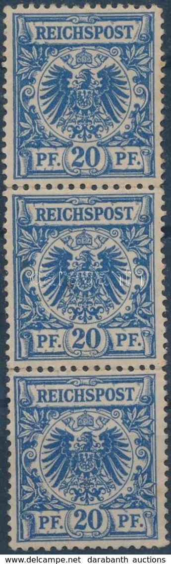 ** 1889 Mi 48b Függőleges Hármascsík / Vertical Stripe Of 3 Certificate: Claus Petry (kis Foltok, Elszíneződött Gumi, Ki - Autres & Non Classés