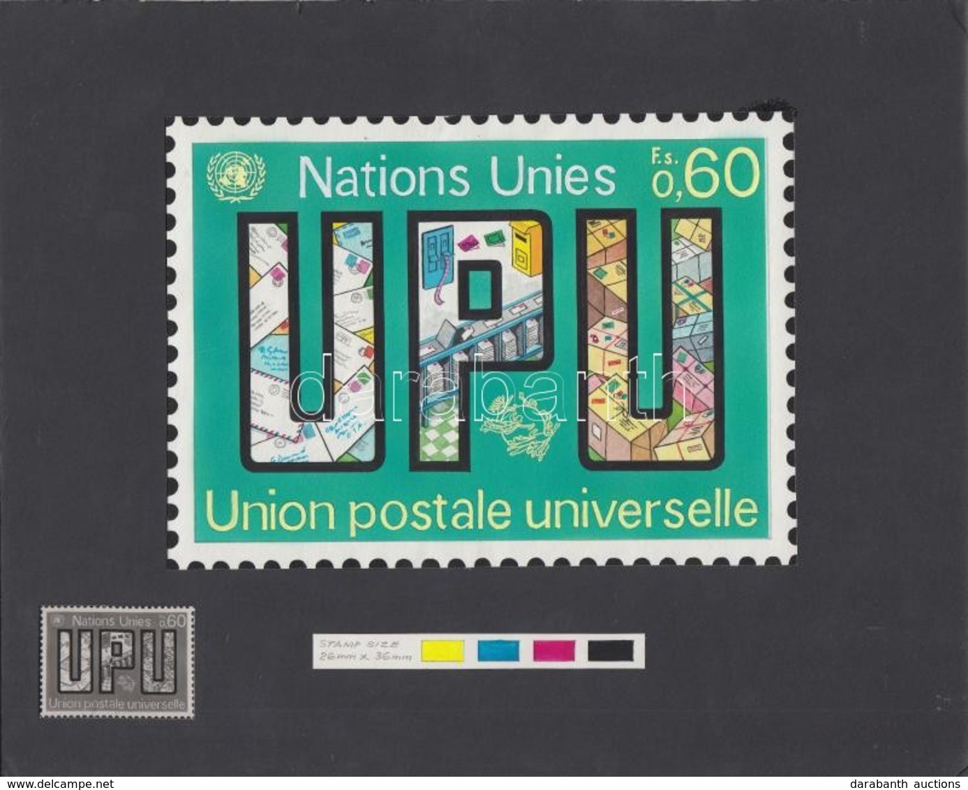 1974 100 éves Az UPU, Gordon Drummond  3 Klf Meg Nem Valósult Bélyegterve / UPU Centenary, 3 Unissued Designs Of Gordon  - Autres & Non Classés