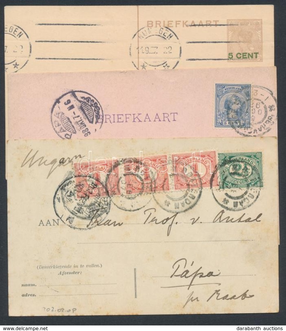 1898-1927 3 Db Küldemény Magyarországra / 3 Postcards To Hungary - Altri & Non Classificati