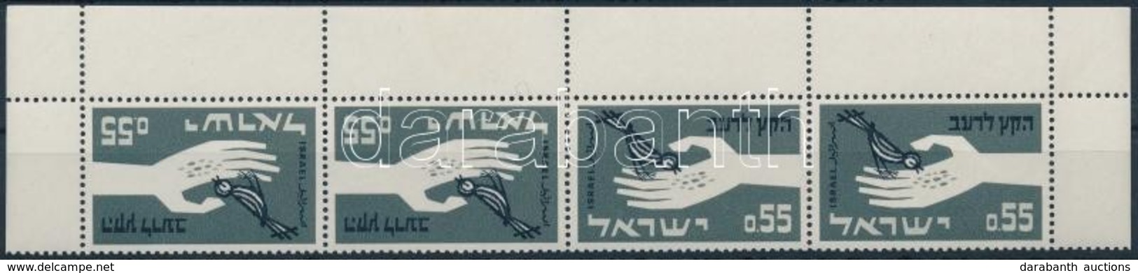 ** 1963 Mi 282 ívszéli Négyescsík, Benne Fordított Pár / Margin Stripe Of 4 With Inverted Pair - Autres & Non Classés