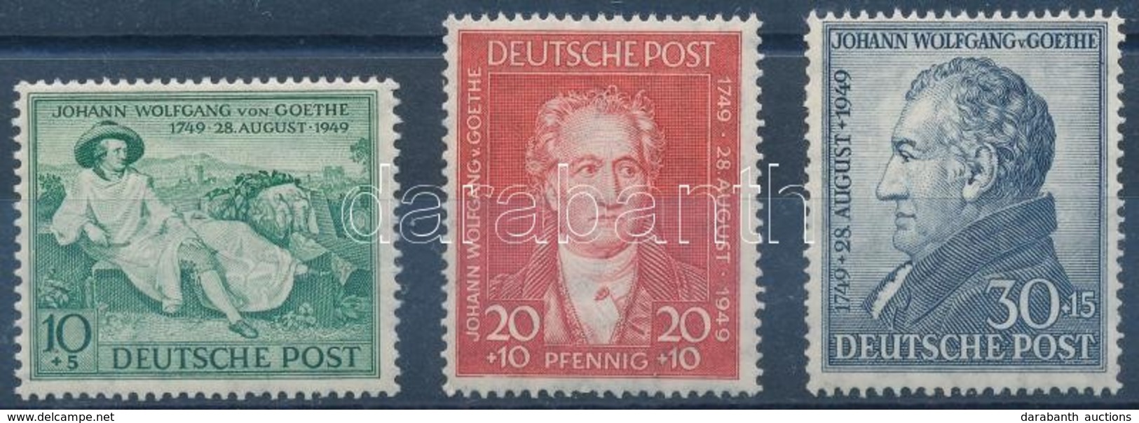 ** 1949 Goethe Sor Mi 108-110 (Mi EUR 42,-) - Autres & Non Classés