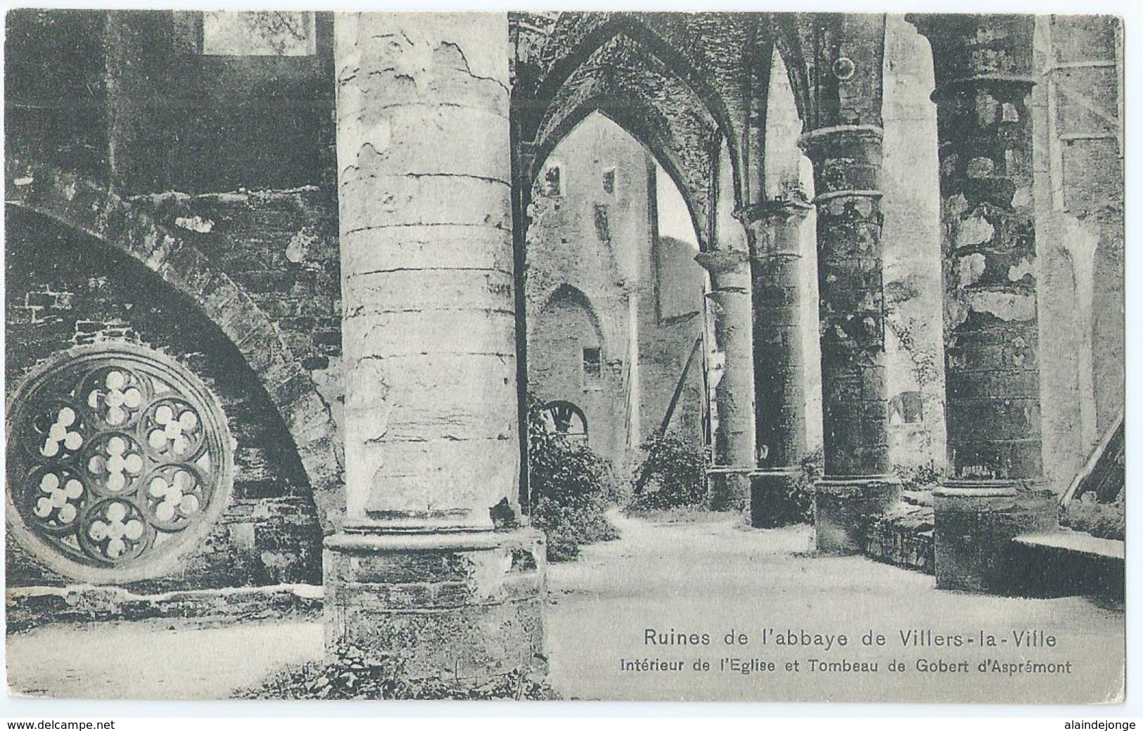 Abbaye De Villers - Intérieur De L'Eglise Et Tombeau De Gobert D'Asprémont - Ed. Spec. "l'Hôtel Des Ruines" -1908 - Villers-la-Ville