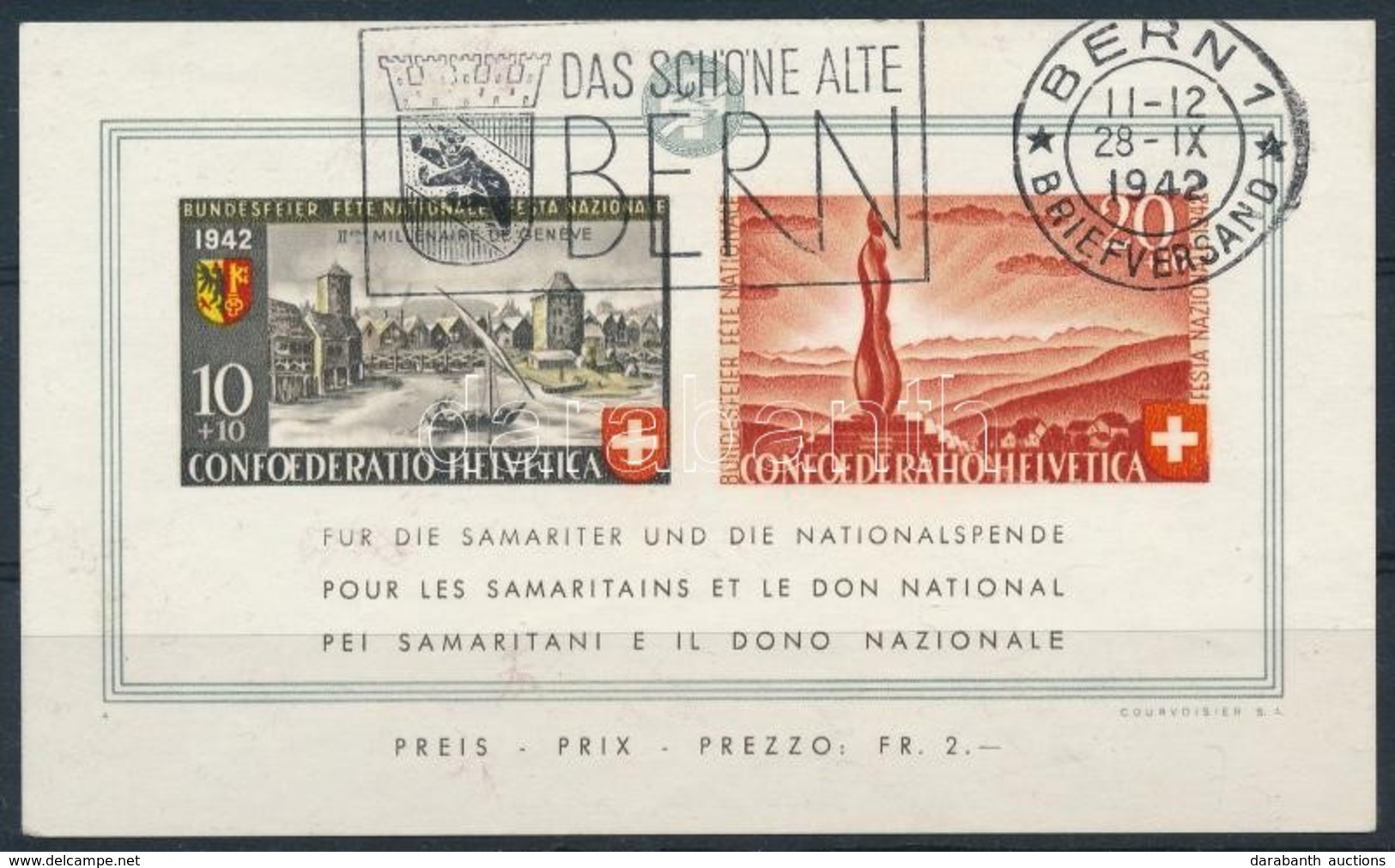 O 1942 Pro Patria Blokk Mi 7 (Mi EUR 300,-) - Sonstige & Ohne Zuordnung