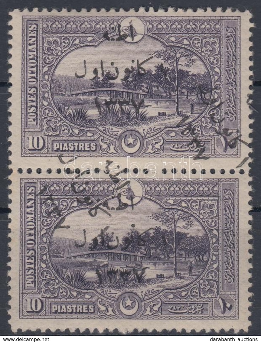 * 1921 Mi 761 II Pár Kettős Felülnyomással / Pair With Double Overprint - Autres & Non Classés