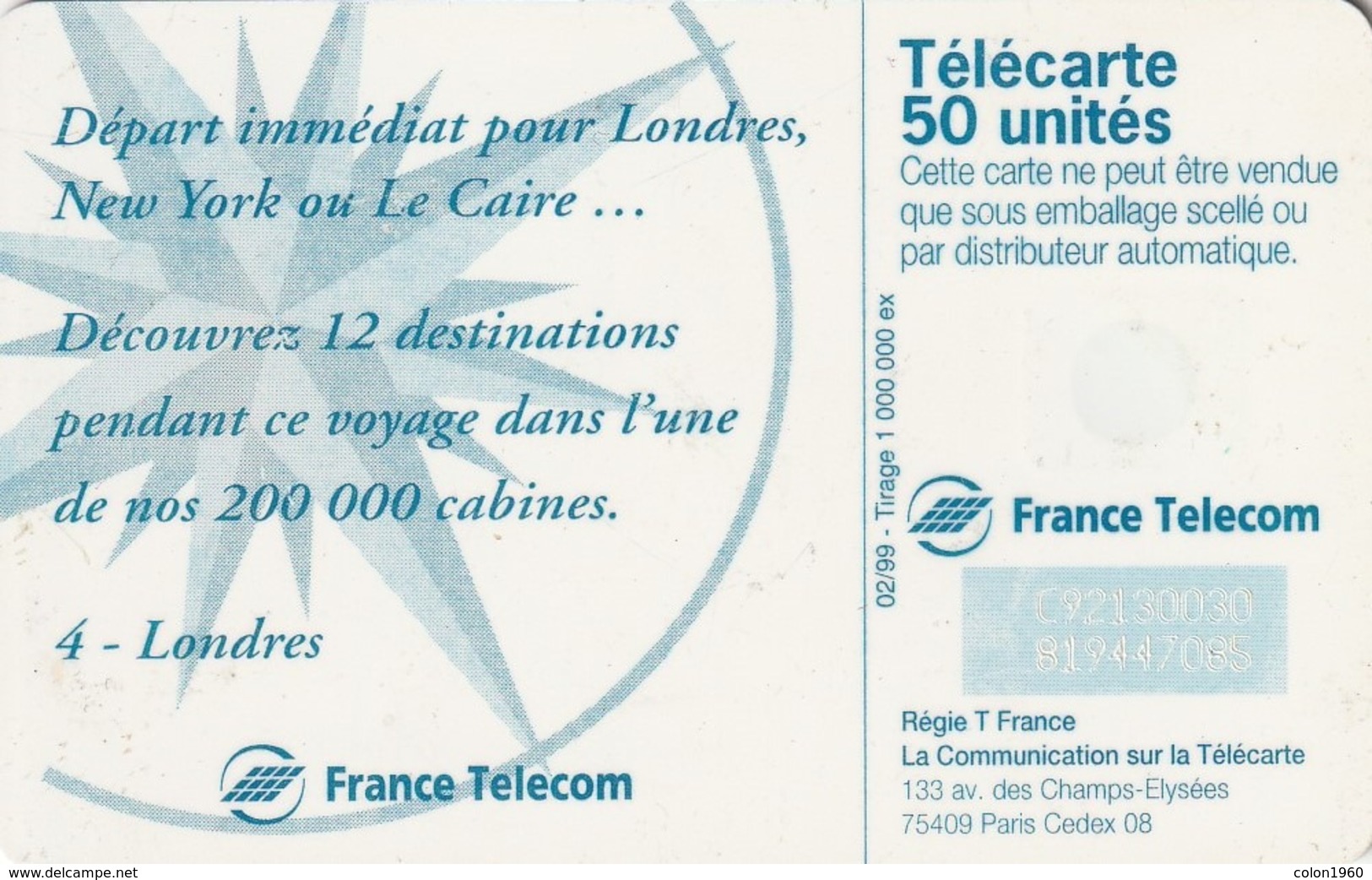 FRANCIA. 04 - Londres. 50U. 0954.1. 02/99. (293). - 1999