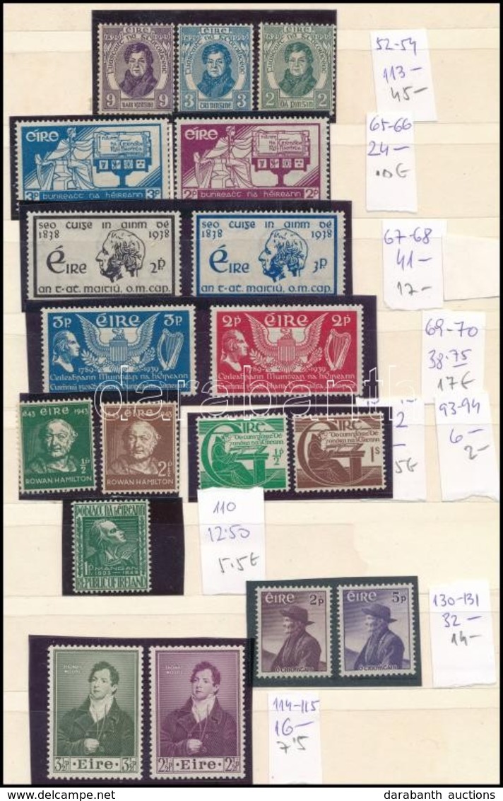 ** Írország 1929-1957 Kis összeállítás Mi 52-131 Közötti Bélyegsorokból / Ireland 1929-1957 Small Lot Between Mi 52-131  - Autres & Non Classés