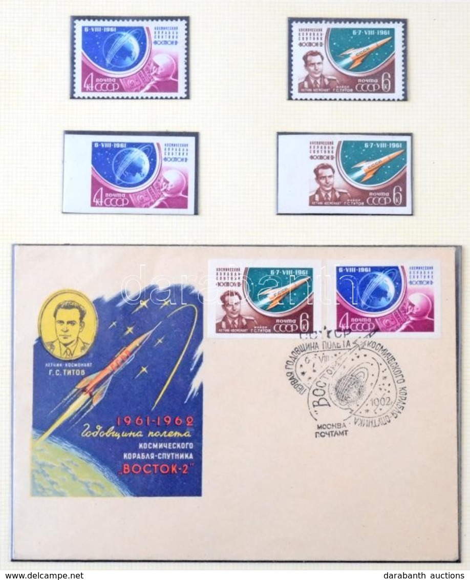 ** Gagarin és Szovjet űrkutatás Motívum Gyűjtemény Kb 120 Albumlapon, érdekes Anyag. / Gagarin And Soviet Space Research - Autres & Non Classés