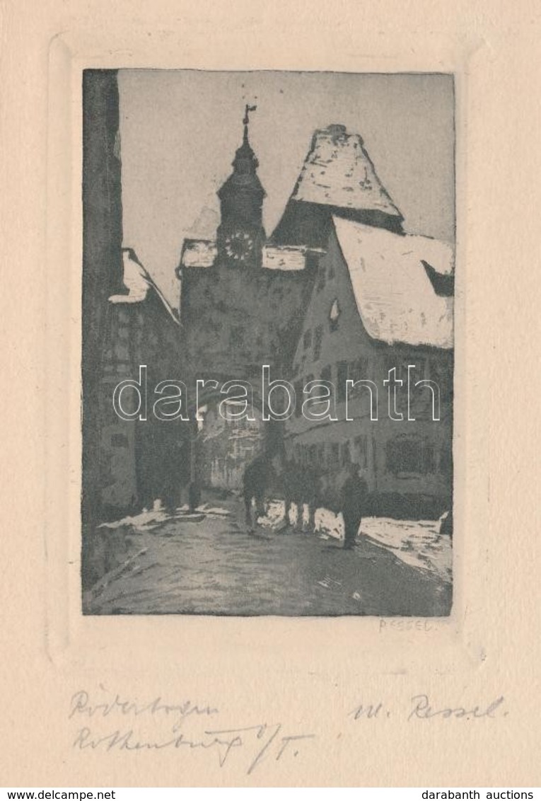 Maria Ressel (1877-1945): Rothenburg. Rézkarc, Papír, Jelzett, 9×6 Cm - Autres & Non Classés