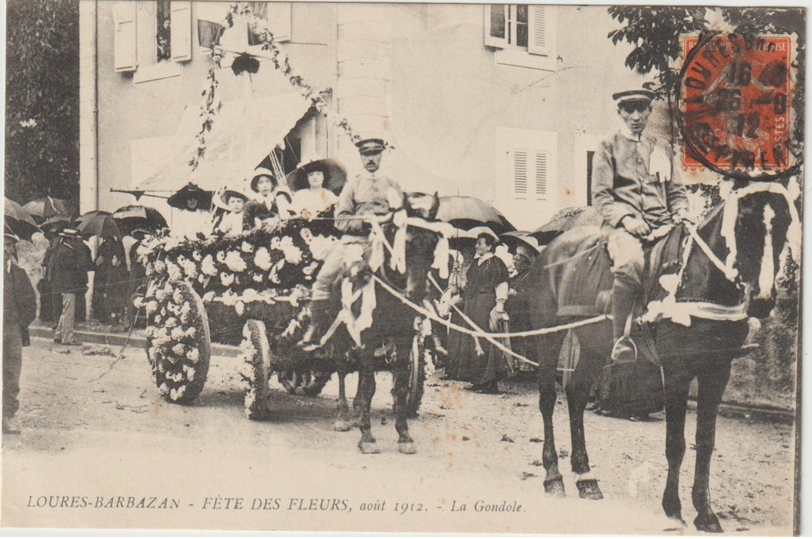 CPA  65   LOURES BARBAZAN  FETE DES FLEURS  AOUT 1912  LA GONDOLE - Autres & Non Classés