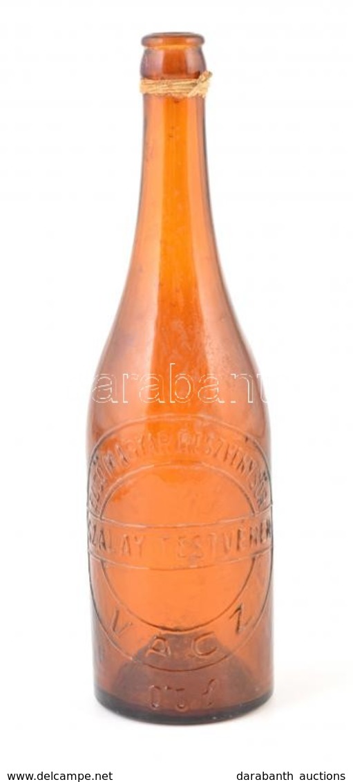 Szalay Testvérek Első Magyar Részvénysör Vácz. Feliratos Sörös üveg / Vintage Beer Bottle 28 Cm - Verre & Cristal