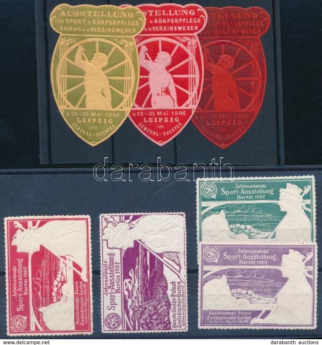 Németország 1906-1907 7 Db Dombornyomott Levélzáró / 7 Engraved Labels - Ohne Zuordnung