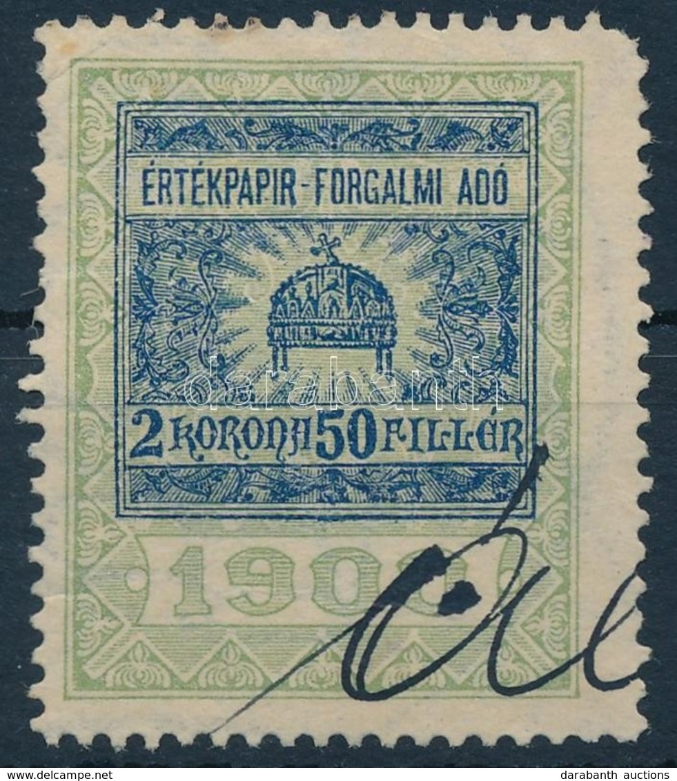 1900 Értékpapír Forgalmi Adó 2,50K Bélyeg (40.000) / 2,50K Fiscal Stamp - Ohne Zuordnung