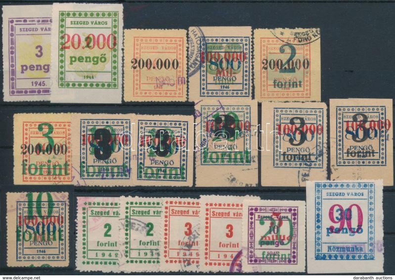 Szeged 18 Db Okmánybélyeg / Fiscal Stamps - Ohne Zuordnung