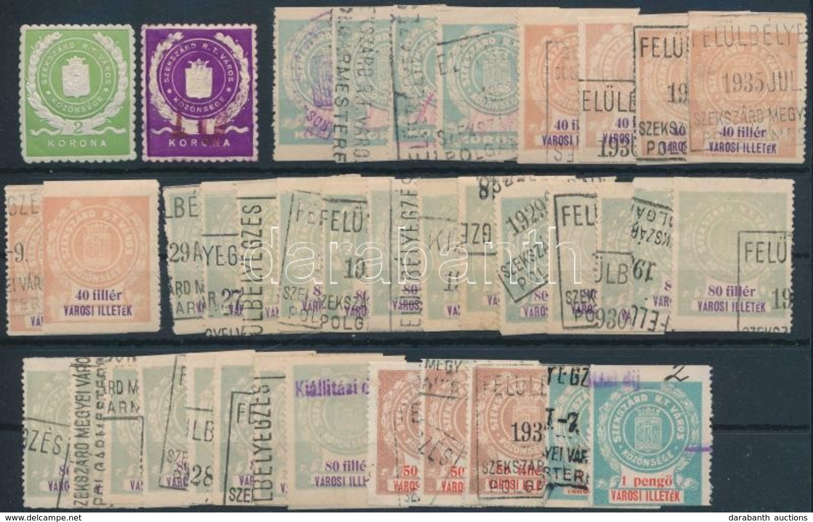 Szekszárd 37 Db Okmánybélyeg / Fiscal Stamps - Non Classés