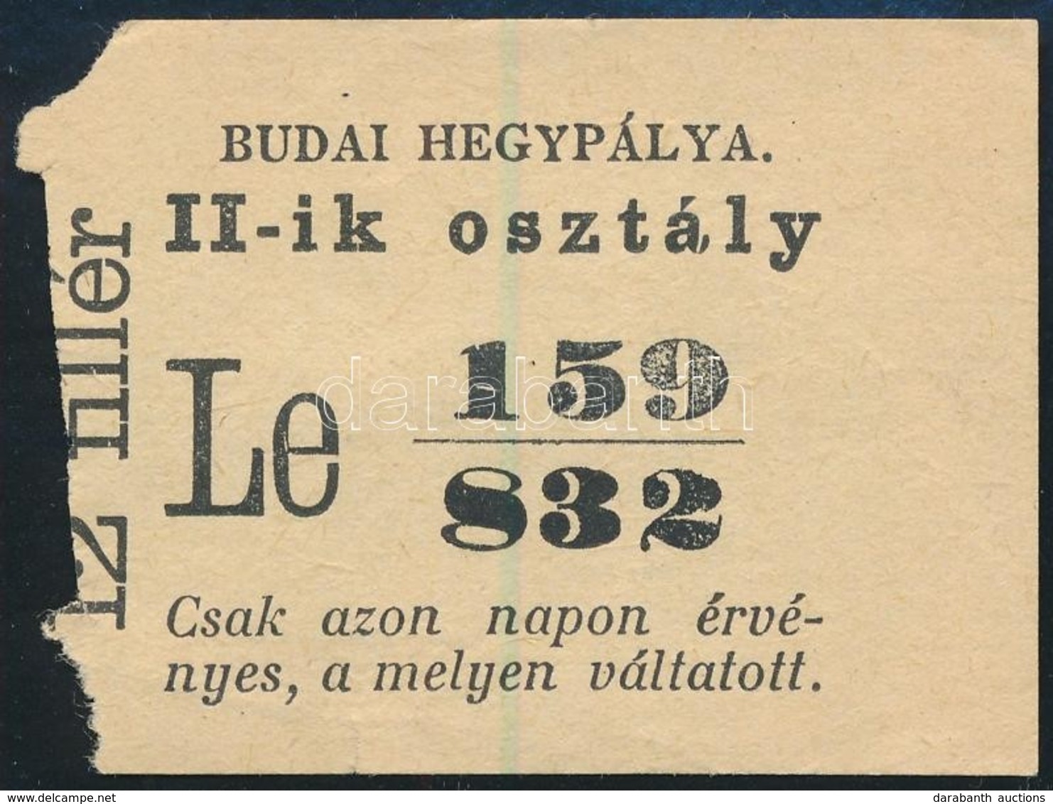 Budai Hegypálya (Budavári Sikló) Menetjegy - Ohne Zuordnung