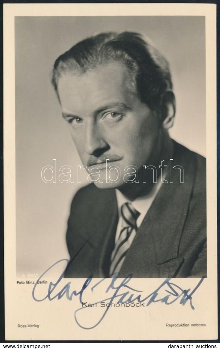 Karl Schönböck Német Színész Aláírt Fotólap / Autograph Signed Photo Postcard - Autres & Non Classés