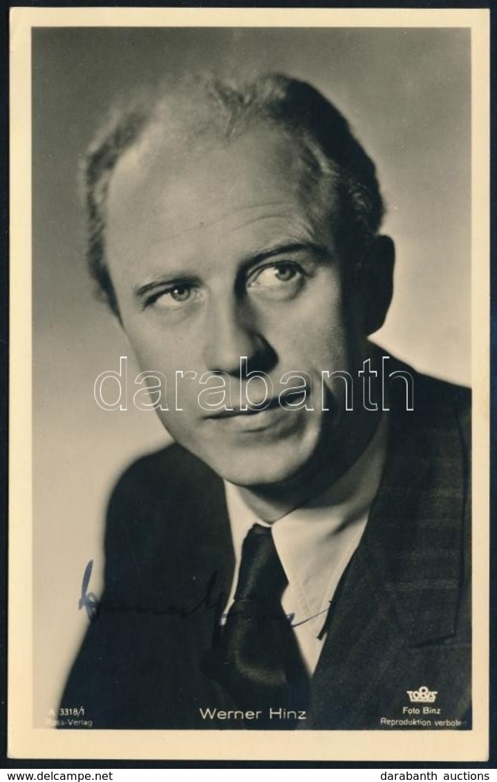 Werner Hinz Német Színész Saját Kézzel Aláírt Képeslap / German Actor Autograph Signed Postcard - Autres & Non Classés