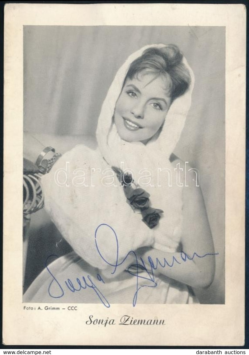 Sonja Ziemann Német Színésznő Saját Kézzel Aláírt Fotólap / German Actress Autograph Signed Photo Postcard - Autres & Non Classés