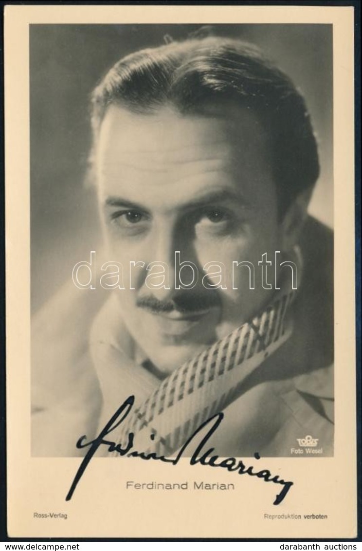 Ferdinand Marian Német Színész Saját Kézzel Aláírt Fotólap / German Actor Autograph Signed Photo Postcard - Sonstige & Ohne Zuordnung