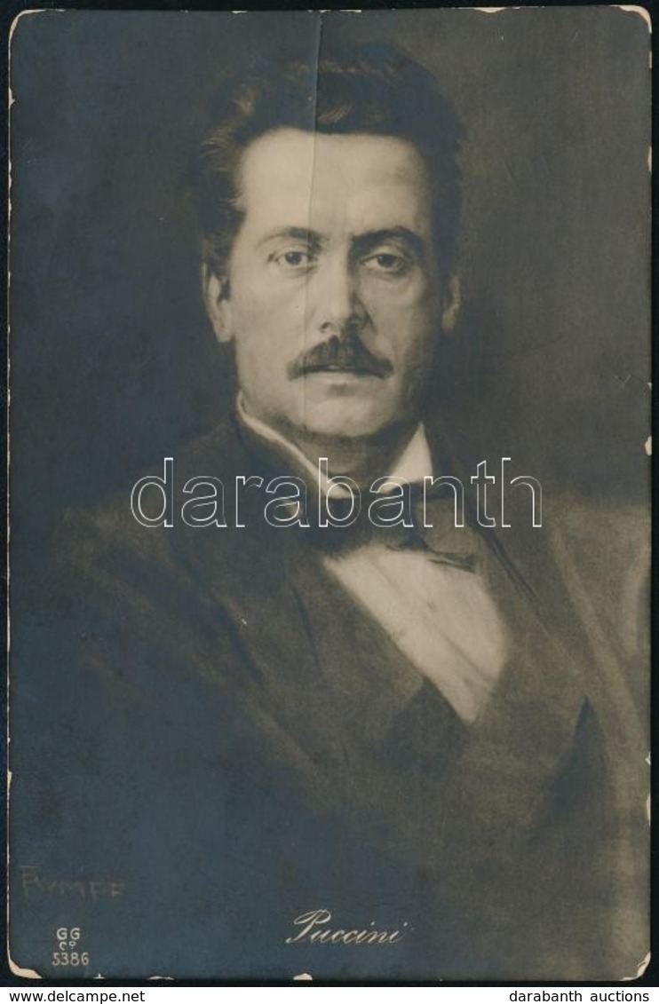 Giacomo Puccini Zeneszerző Aláírása őt ábrázoló Levelezőlap Hátulján - Autres & Non Classés