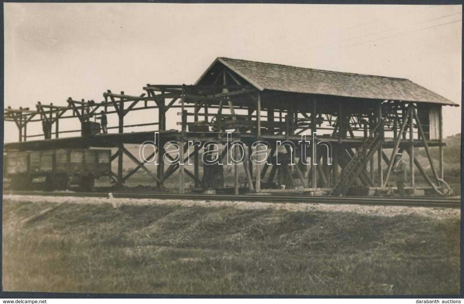 Cca 1925 Kerny István (1879-1963): Szénbánya A Mátrában, Feliratozott, Aláírt Vintage Fotóművészeti Alkotás, 14x21,5 Cm - Andere & Zonder Classificatie