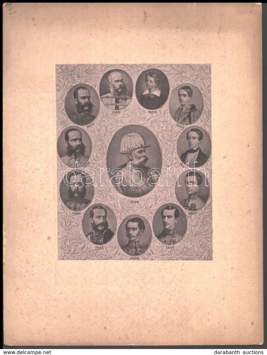 Cca 1900 I. Ferenc József Császár Különböző életkorában, Kartonra Kasírozott Fotó, 19×14 Cm / Portraits Of Emperor Franz - Sonstige & Ohne Zuordnung