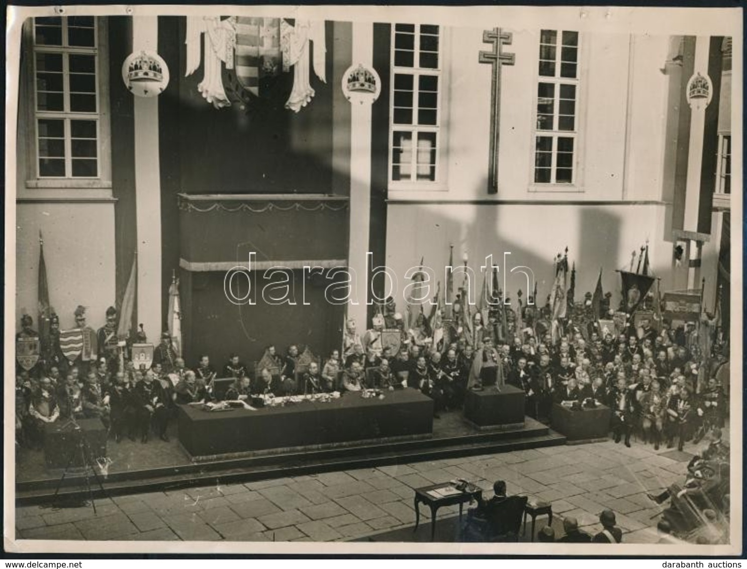 1938 Székesfehérvár, Horthy Miklós (1868-1957) Az ünnepélyesen Megnyitott Országgyűlésen, Hátoldalon Feliratozott Fotó,  - Autres & Non Classés